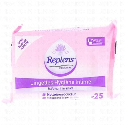 REPLENS Lingettes Hygi&egrave;ne Intime x25 Unit&eacute;s