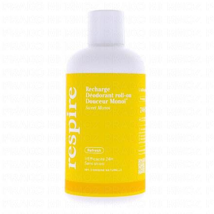 RESPIRE D&eacute;odorant roll-on douceur Mono&iuml; (recharge 150ml)