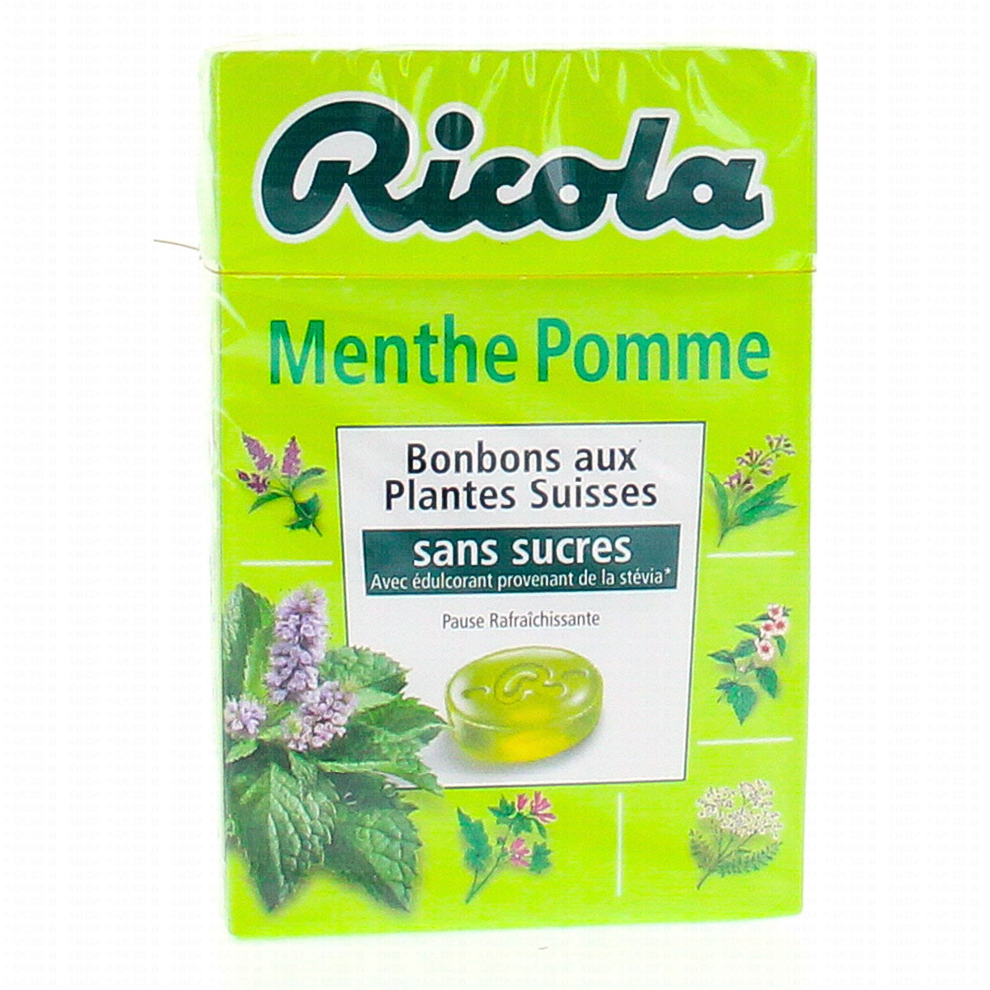 RICOLA Bonbons aux plantes suisses goût Menthe Pomme 50g - Pharmacie Prado  Mermoz