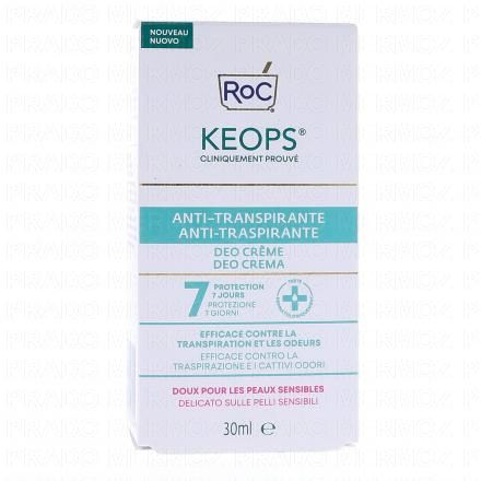 ROC Keops - D&eacute;odorant Cr&egrave;me Anti-Transpirante 30ml