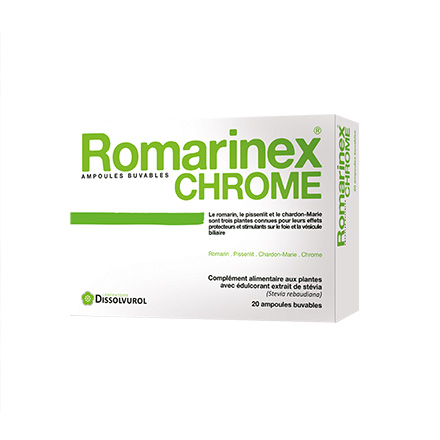 DISSOLVUROL Romarinex Chrome bo&icirc;te de 20 ampoules