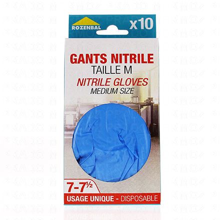 ROZENBAL Gants nitrile usage unique boîte de 10 (taille m)