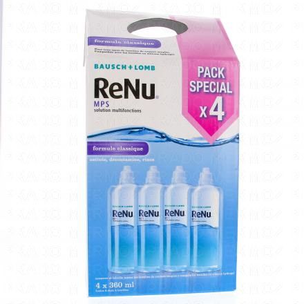 Renu mps solution multifonctions lentilles souples (4 x 360ml + 4 étuis de lentilles)