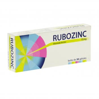 RUBOZINC 15 mg (bo&icirc;te de 30 g&eacute;lules)