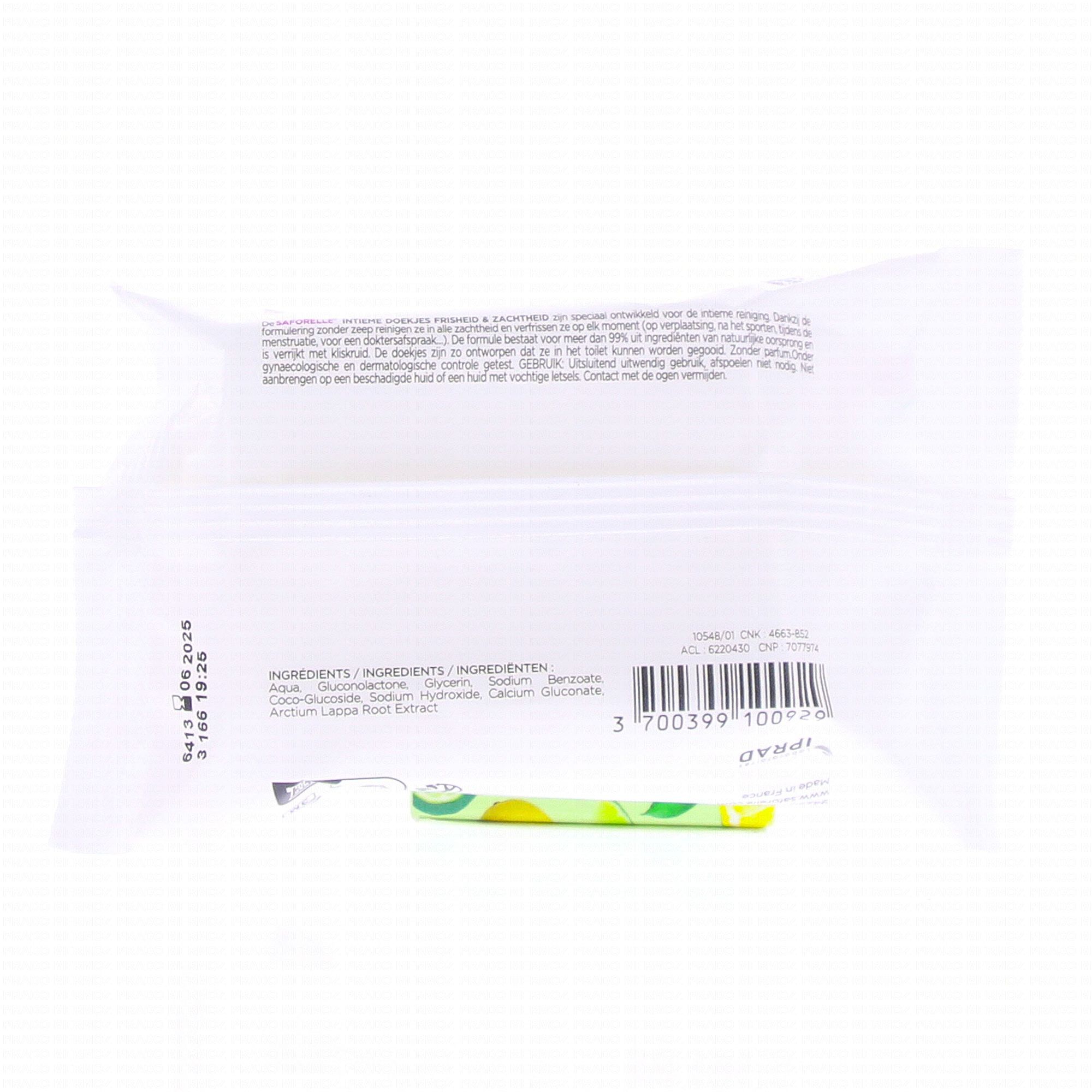 SAFORELLE LINGETTES INTIMES SACHET POCKET DE 10 LINGETTES - Hygiène intime  - Pharmacie de Steinfort