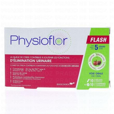 SAFORELLE Physioflor Flash élimination urinaire 10 gélules et 10 comprimés