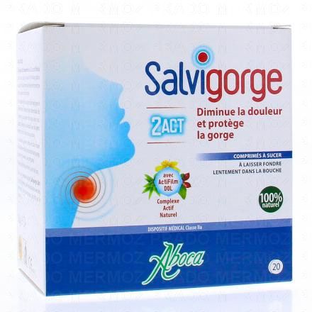 ABOCA Salvigorge - 2Act Comprimé pour maux de gorge x20 comprimés à sucer