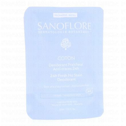 SANOFLORE D&eacute;odorant Fraicheur Bio Anti-traces 24h Coton (eco recharge 50ml)