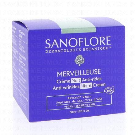 SANOFLORE Merveilleuse Cr&egrave;me Nuit Liftante Anti-Rides Bio 50ml