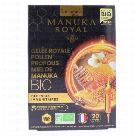 SANTAROME Gel&eacute;e Royale Pollen Propolis Miel de Manuka Bio x20 ampoules