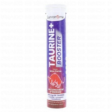 SANTAROME Taurine+ Booster Gout M&ucirc;re Cerise 20 comprim&eacute;s effervescents