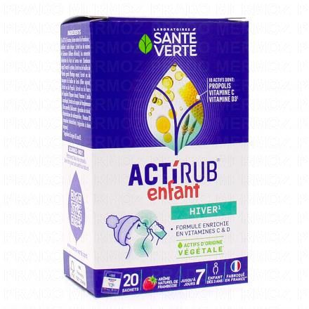 SANT&Eacute; VERTE Actirub enfant go&ucirc;t framboise 20 sachets