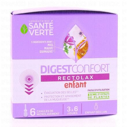 SANTE VERTE Digest Confort Rectolax Enfant 6 canules de microlavement