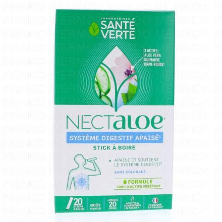 SANT&Eacute; VERTE Nectaloe sticks &agrave; boire x20