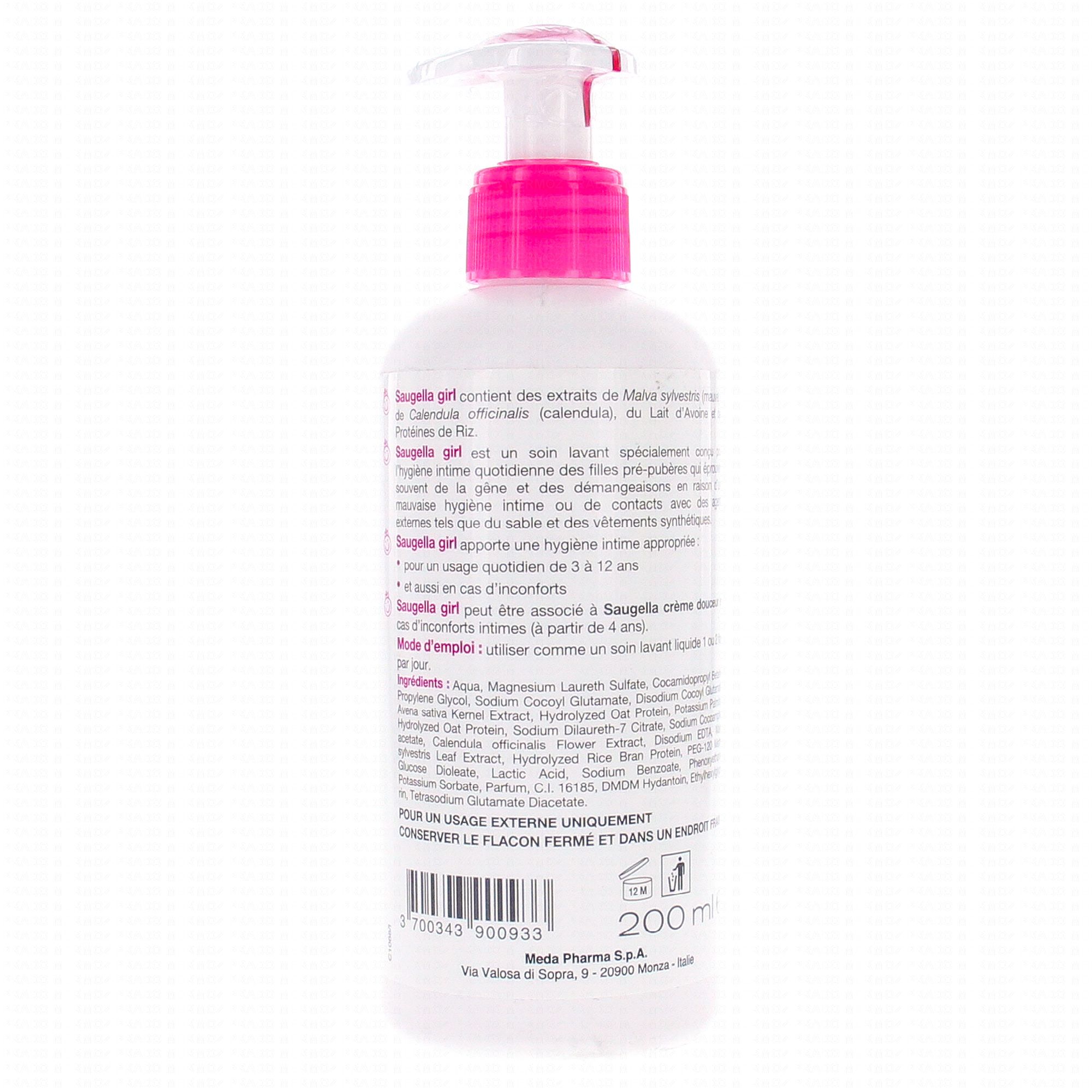 SAUGELLA Girl émulsion lavante flacon 200ml - Pharmacie Prado Mermoz