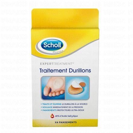 SCHOLL Expert traitement - Pansements coricides pour durillons lot de 4