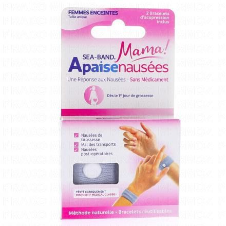 SEA-BAND Mama Apaise nausée 2 bracelets (gris)