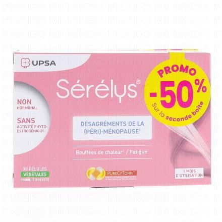 SERELYS Meno d&eacute;sagr&eacute;ment de la (p&eacute;ri)-m&eacute;nopause (boite de 60 g&eacute;lules (-50% sur la 2&egrave;me boite))