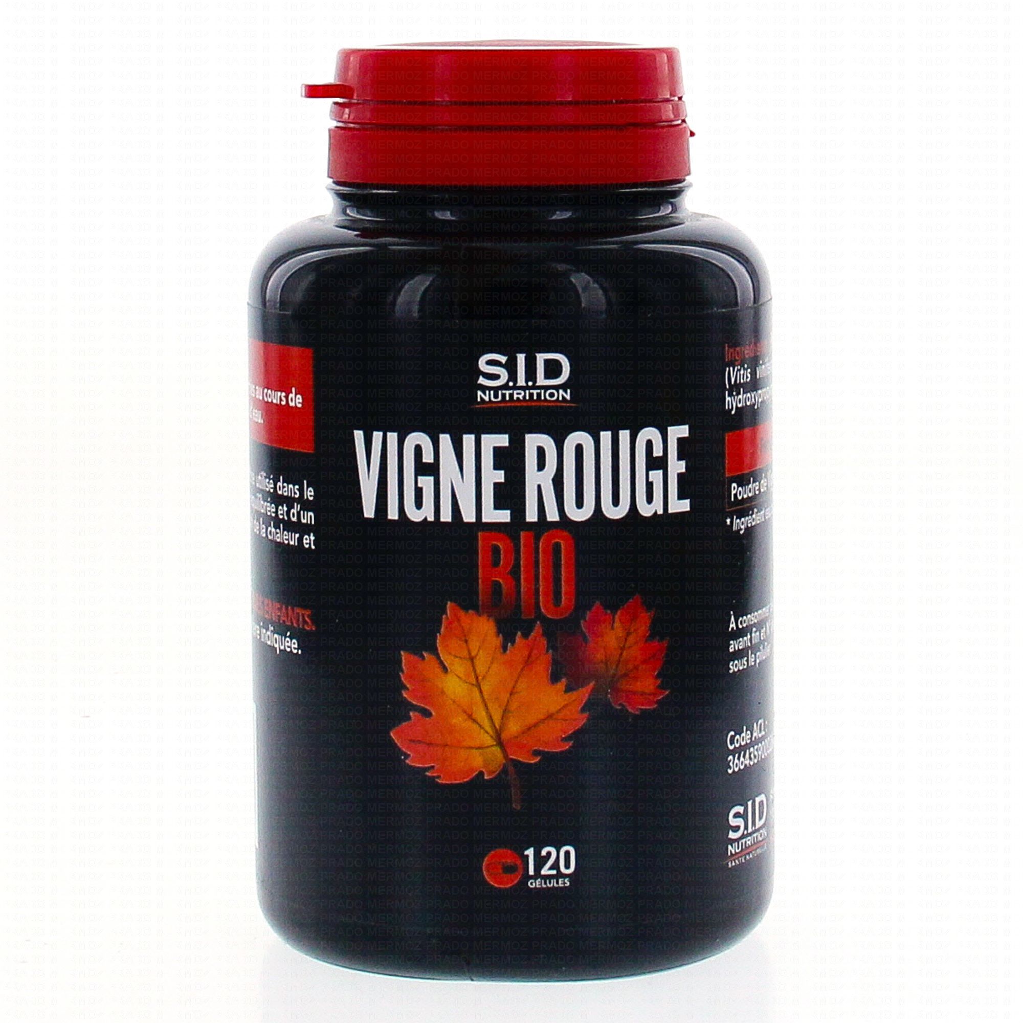 SID NUTRITION Vigne Rouge Bio 120 gélules Pharmacie Prado Mermoz