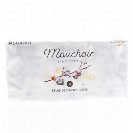 SOINEO Mouchoirs 100% coton 6 &eacute;tuis de 8 mouchoirs