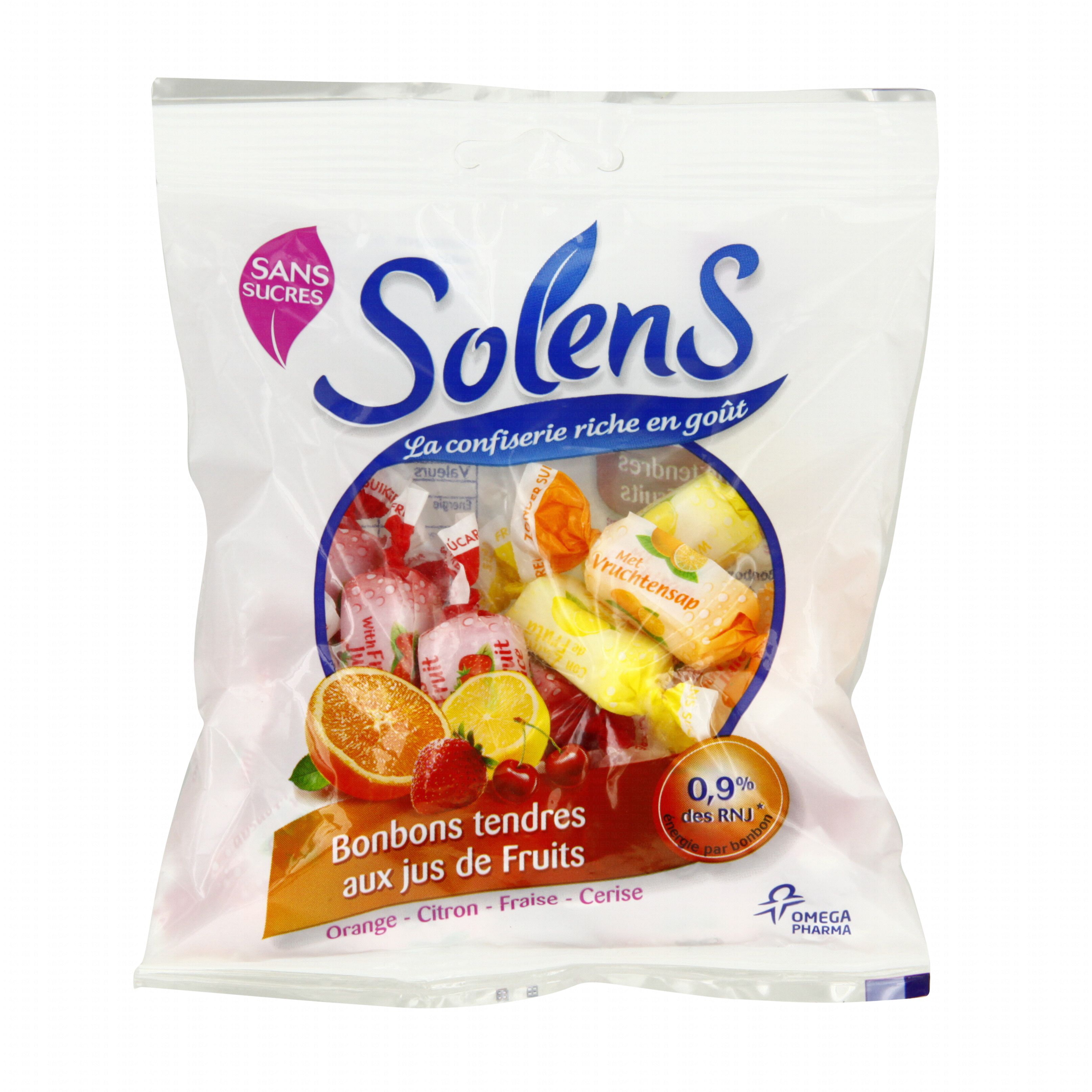 Solens Bonbons Tendres aux Jus de Fruits Sans Sucre 100 g : :  Epicerie