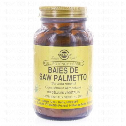 SOLGAR Baies de Saw Palmetto 100 g&eacute;lules
