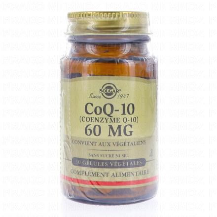 SOLGAR CoQ 10 (coenzyme Q-10) 60mg flacon 30 g&eacute;lules