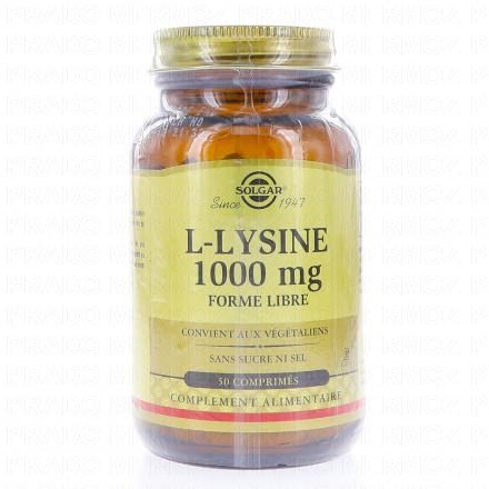 SOLGAR L lysine 1000 mg 50 comprim&eacute;s