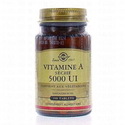 SOLGAR Vitamine A s&egrave;che 5000 UI 100 TAB