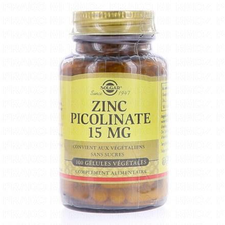 SOLGAR Zinc picolinate (22 mg 100 comprim&eacute;s)