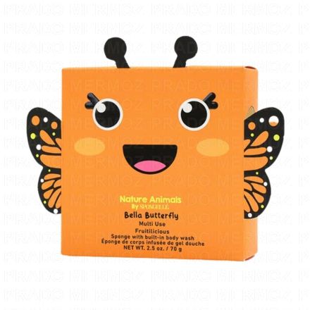 SPONGELLE Animals - Eponge pour le corps infusée de gel douche (bella butterfly 70g)