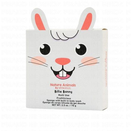 SPONGELLE Animals - Eponge pour le corps infusée de gel douche (billie bunny 70g)