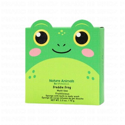 SPONGELLE Animals - Eponge pour le corps infusée de gel douche (freddie frog 70g)