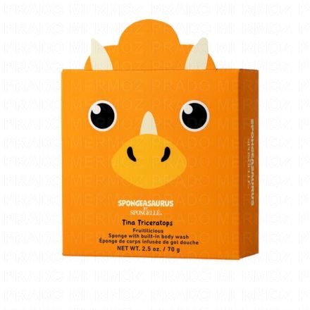 SPONGELLE Animals - Eponge pour le corps infusée de gel douche (tina triceratops 70g)