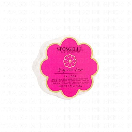 SPONGELLE Daisy Spongette - Eponge de corps infusée de gel douche Bulgarian Rose 50g