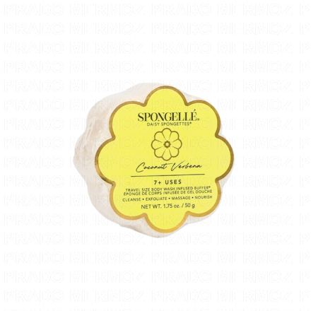 SPONGELLE Daisy Spongette - Eponge de corps infusée de gel douche Coconut Verbena 50g