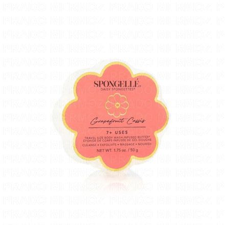 SPONGELLE Daisy Spongette - Eponge de corps infusée de gel douche Grapefruit Cassis 50g