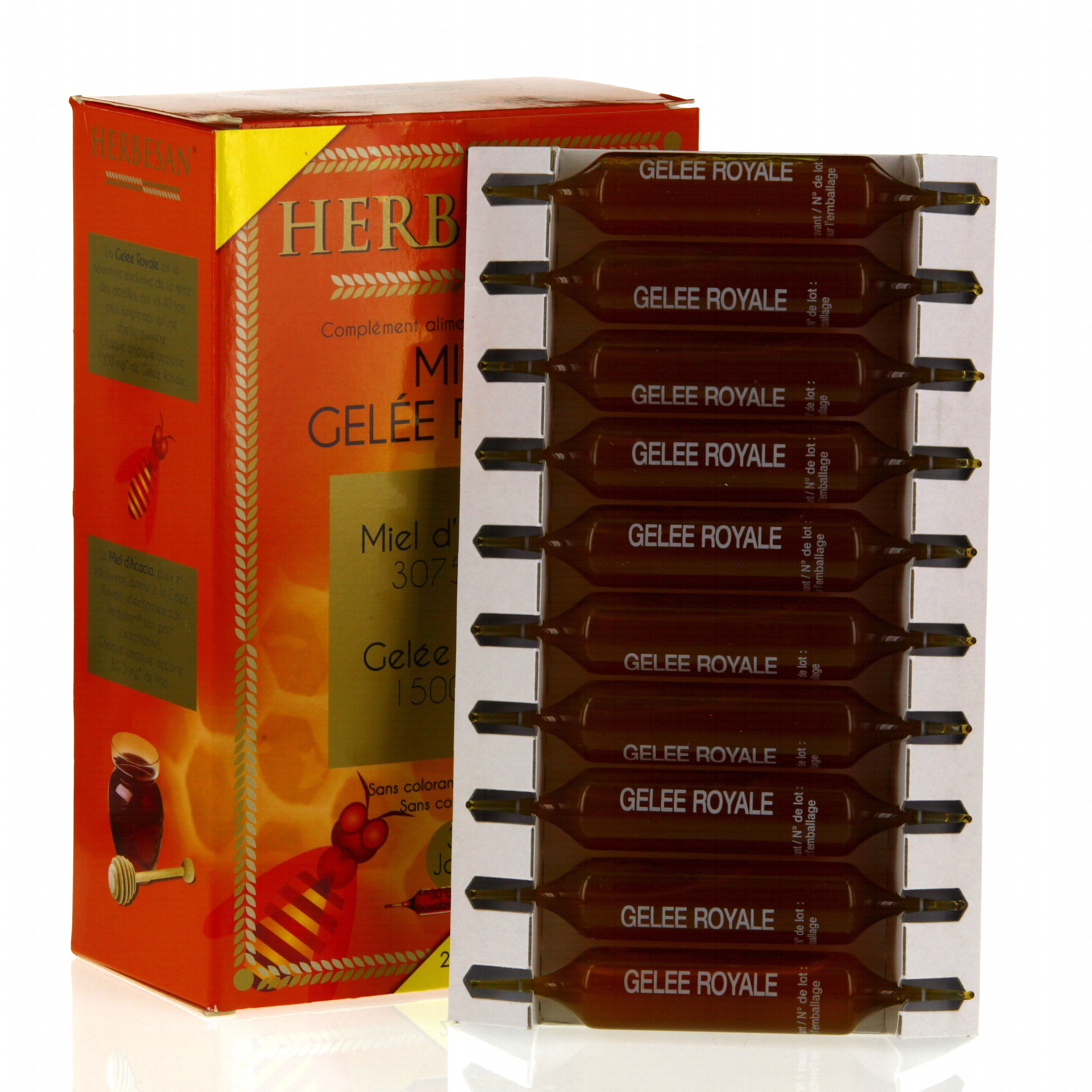 HERBESAN Gelée royale 1500mg 30 ampoules 15ml Pharmacie en ligne