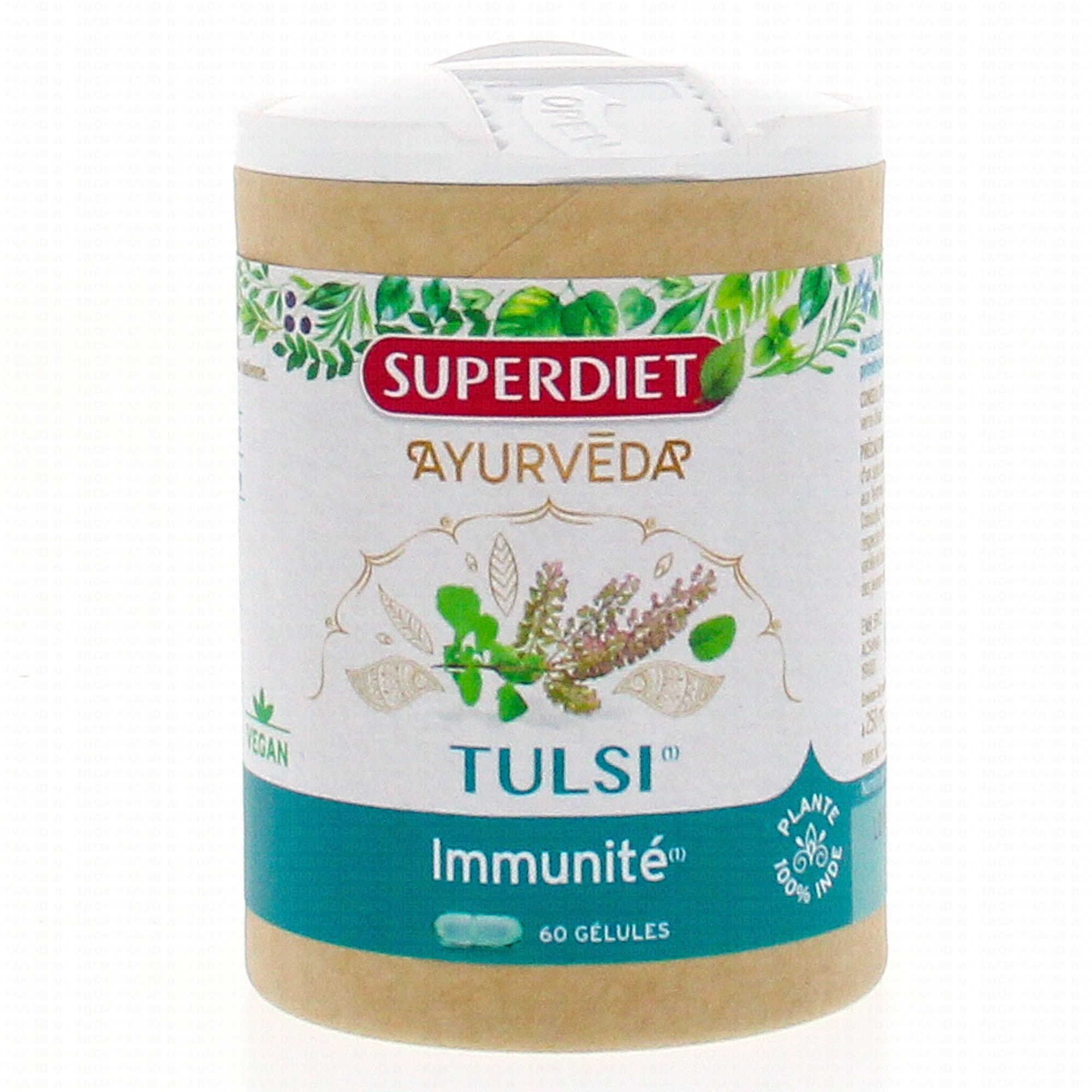 SUPERDIET Ayurveda Tulsi 60 gélules - Pharmacie en ligne Prado Mermoz