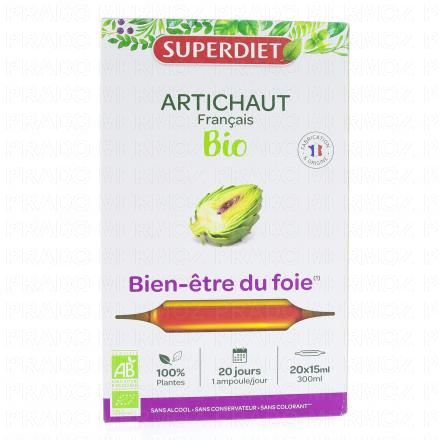 SUPERDIET Bien-&ecirc;tre du foie artichaut 20 ampoules