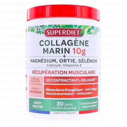 SUPERDIET Collag&egrave;ne Marin 10g + Magn&eacute;sium, Ortie, S&eacute;l&eacute;nium 240g