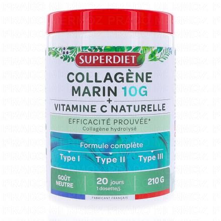 SUPERDIET Collag&egrave;ne Marin & Vitamine C Naturelle poudre 210g