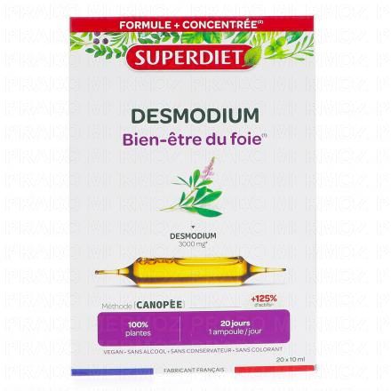 SUPERDIET Desmodium Bien-&ecirc;tre du foie 20 ampoules x 10ml