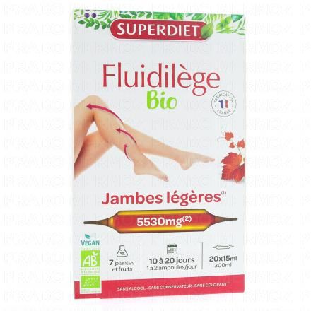 SUPERDIET Fluidil&egrave;ge circulation bio 20 ampoules