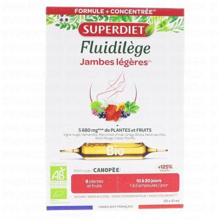SUPERDIET Fluidilège circulation bio 20 ampoules