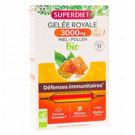 SUPERDIET Gel&eacute;e Royale 3000mg Bio 20x15ml