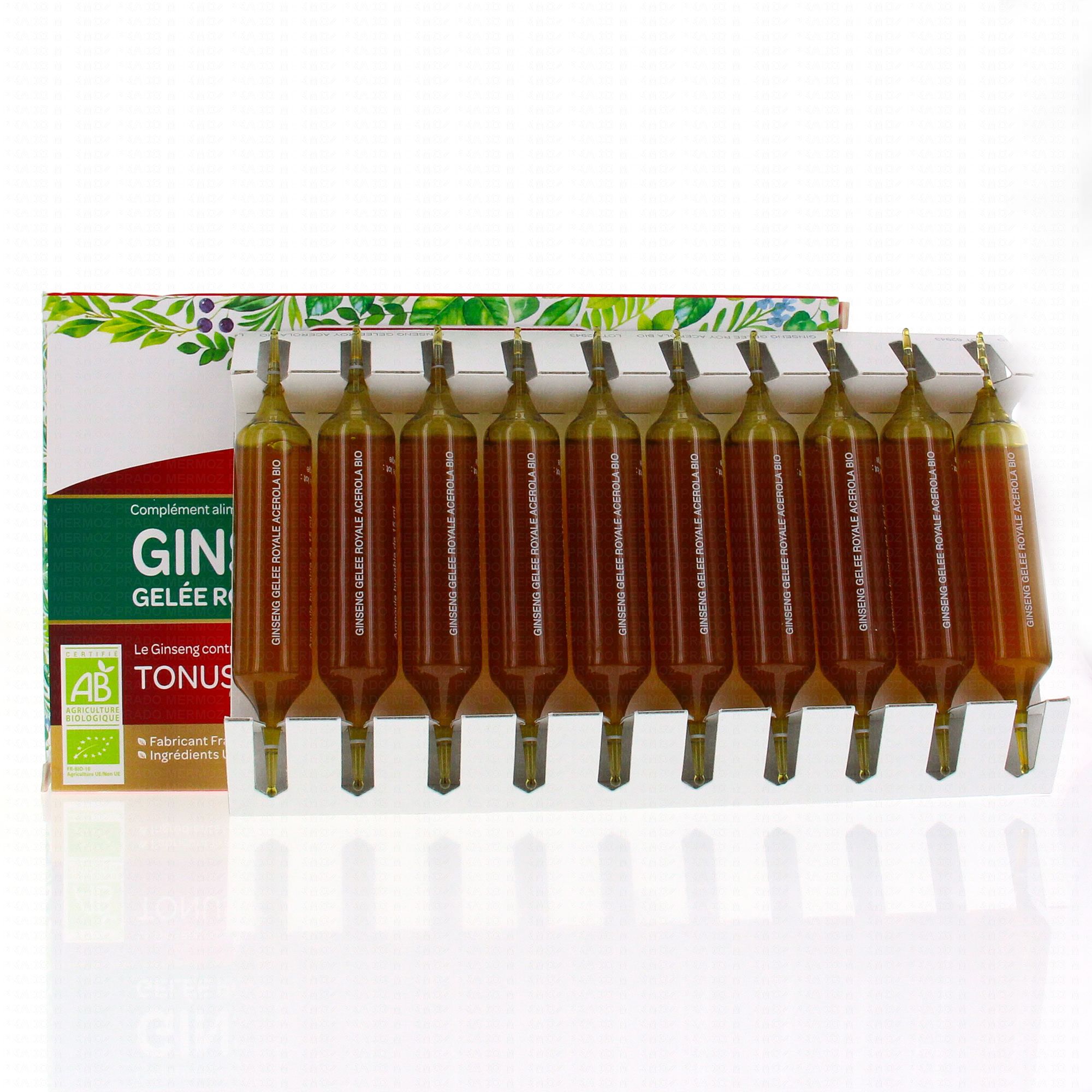 SUPERDIET Ginseng, gelée royale et acérola Bio 20 ampoules de 15ml