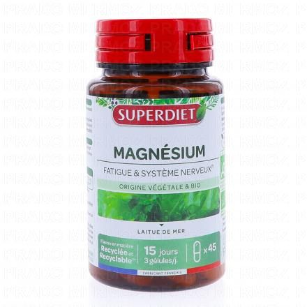SUPERDIET Magn&eacute;sium 100% v&eacute;g&eacute;tale et Bio 45 g&eacute;lules