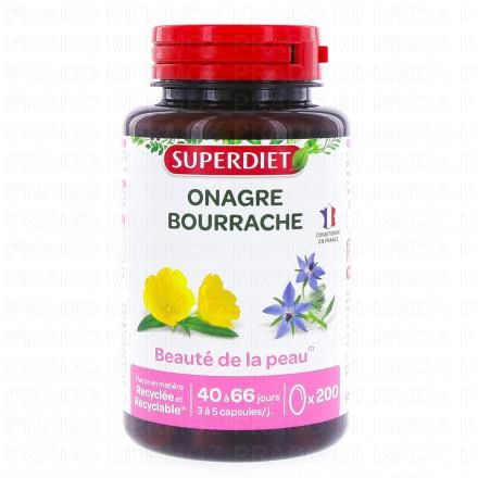 SUPERDIET Onagre bourrache Beaut&eacute; de la peau x200 g&eacute;lules