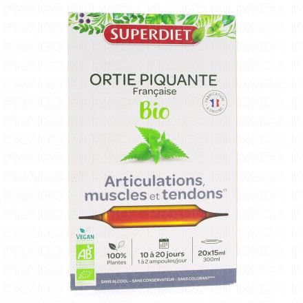 SUPERDIET Ortie Piquante bio articulations ampoules 15ml x 20